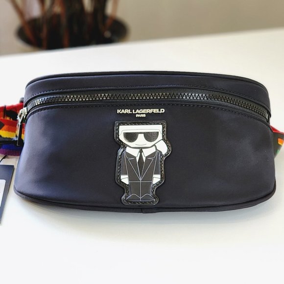 Karl Lagerfeld Handbags - NEW! Karl Lagerfeld Voyage Logo Belt Bag Pouch Fanny Pack